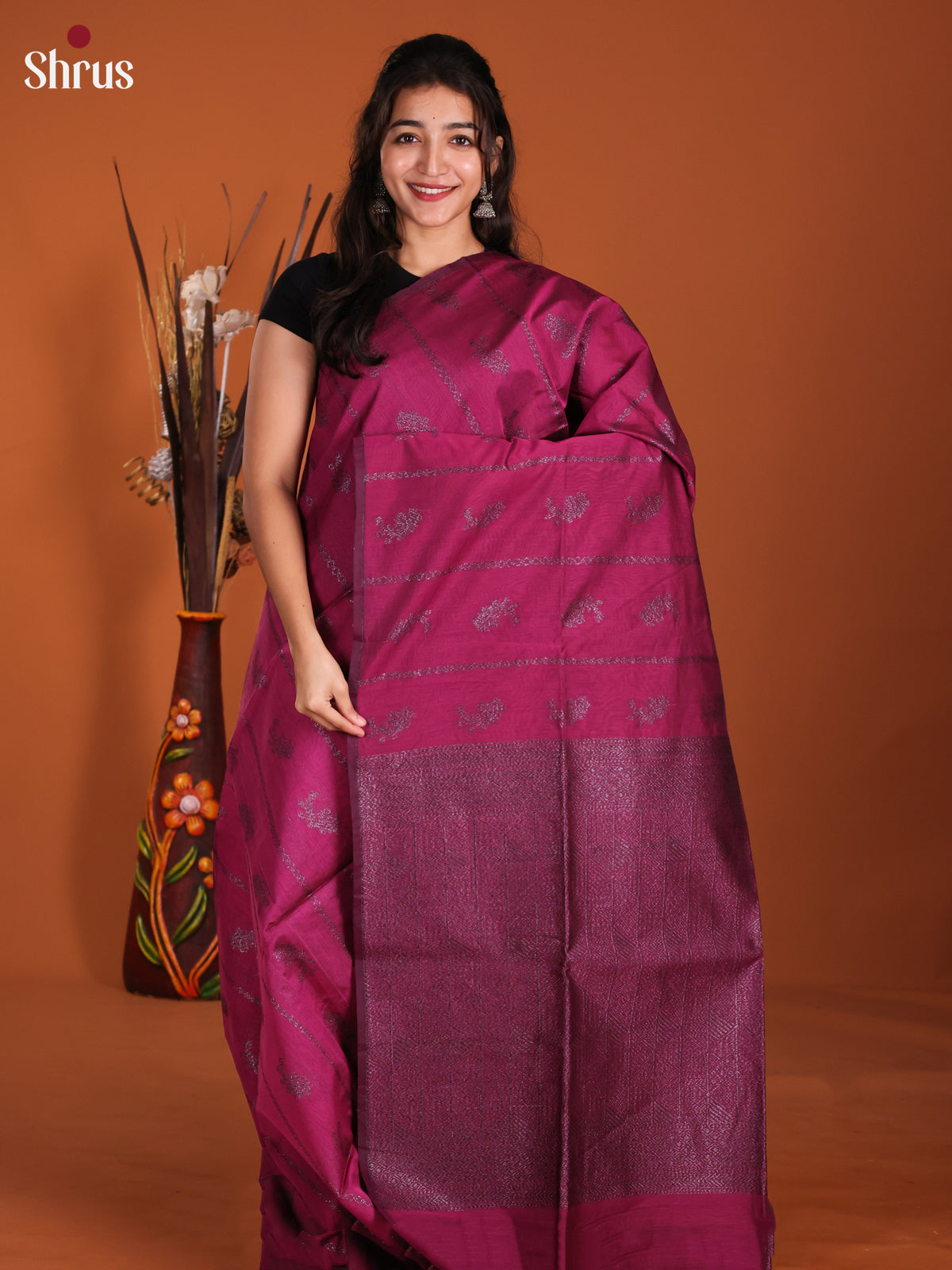 DKS26391 - Semi Silkcotton Saree - Shop on Shrus.com
