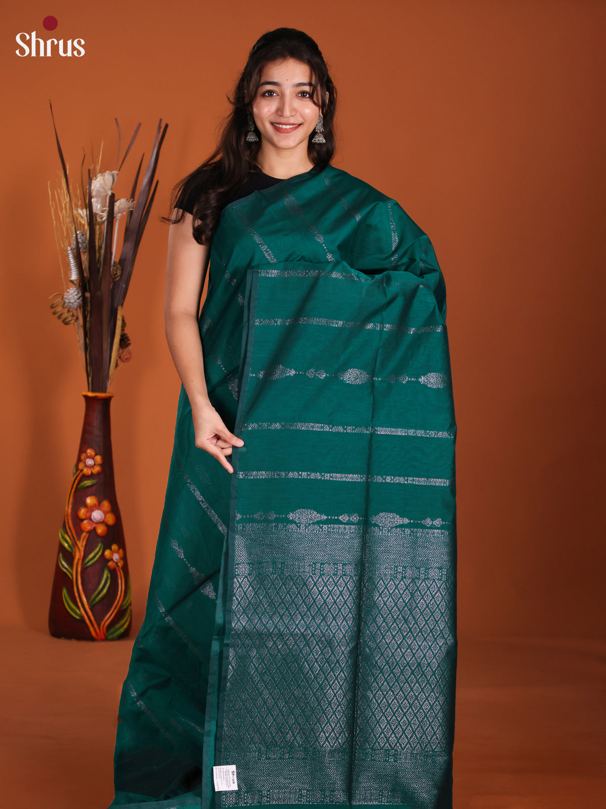 DKS26393 - Semi Silkcotton Saree - Shop on Shrus.com