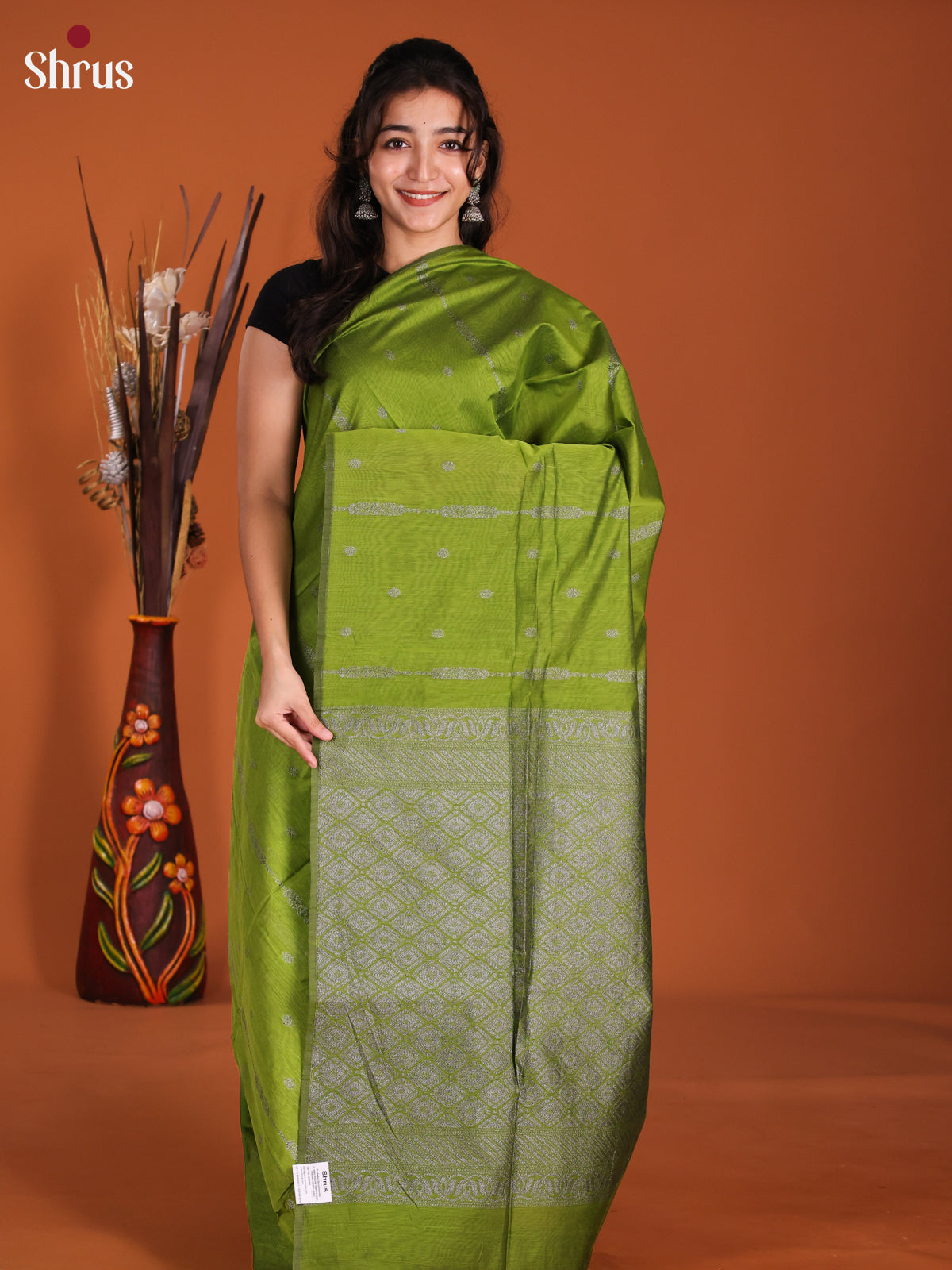 Green - Semi Silkcotton Saree -DKS26409