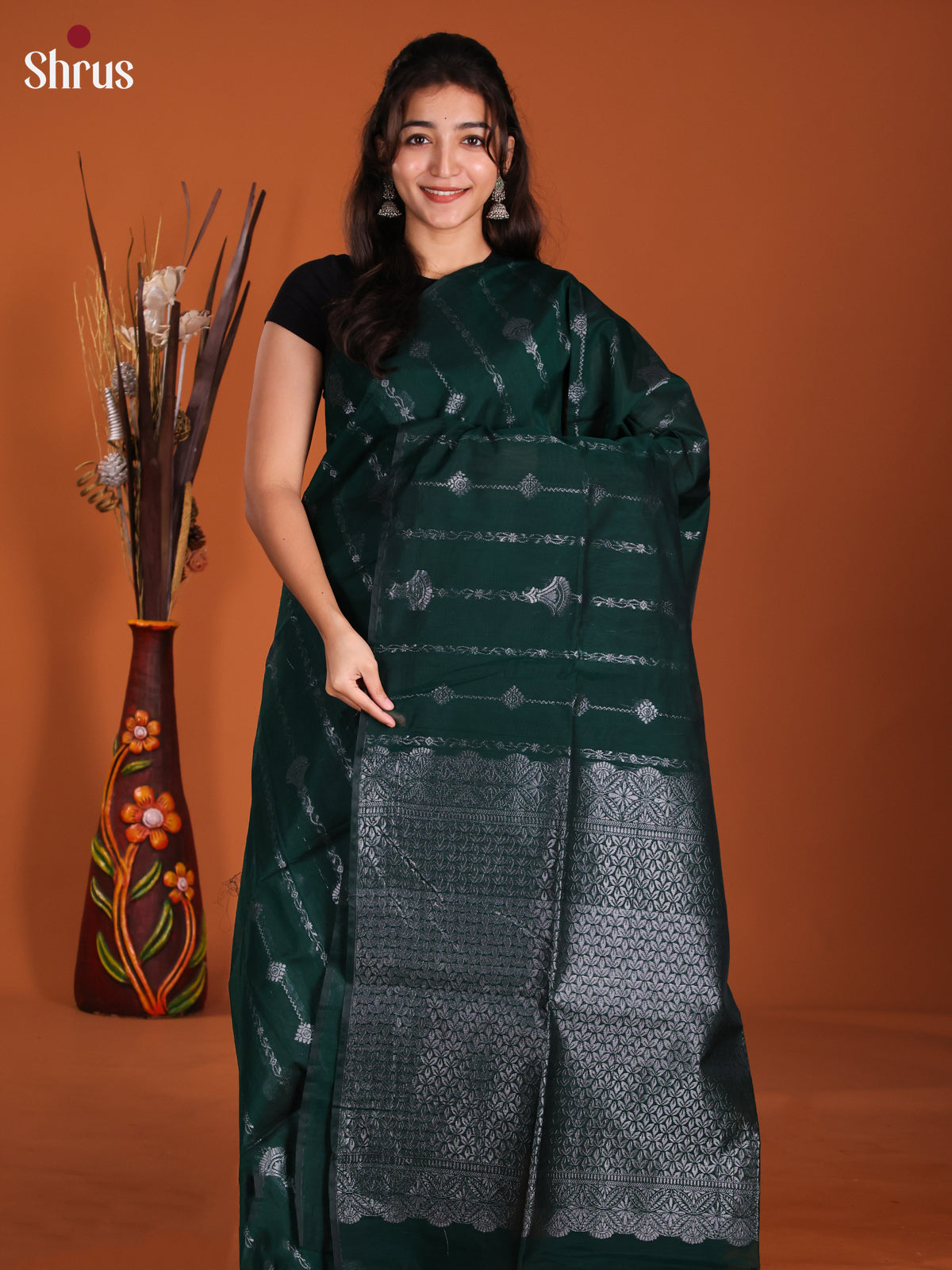 Green -DKS26412 - Semi Silkcotton Saree