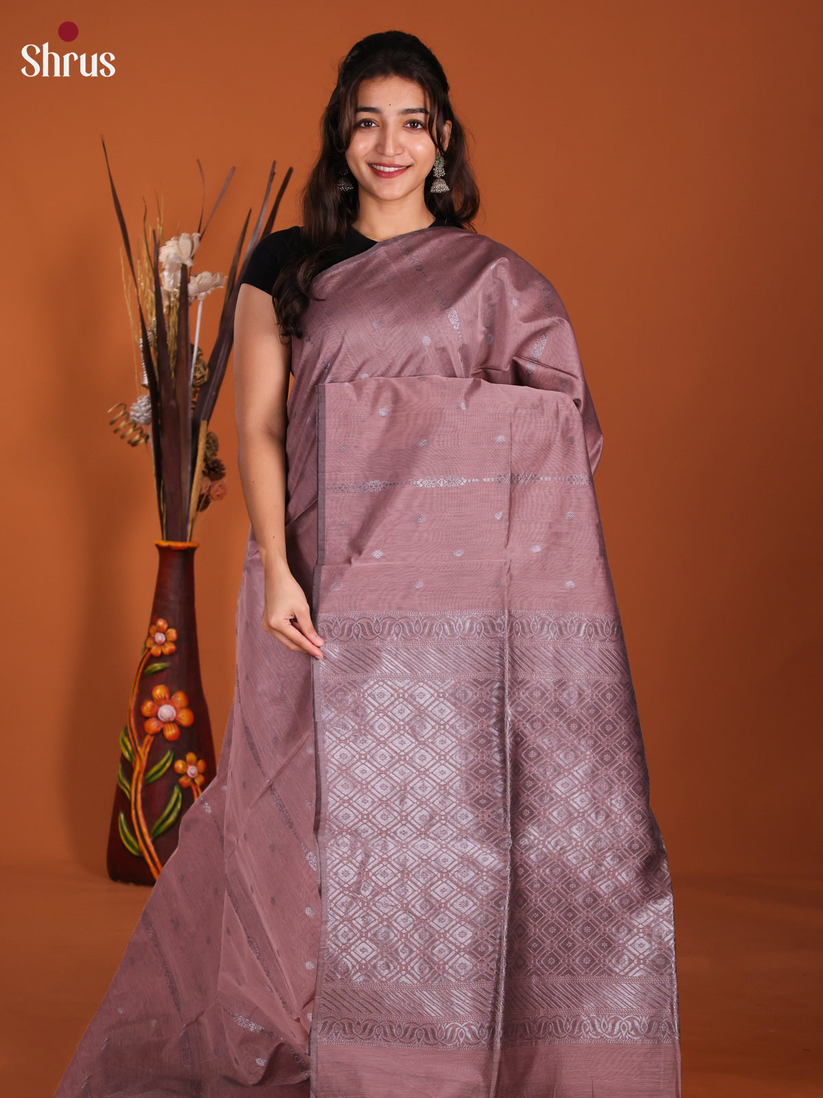 Mauve- Semi Silkcotton Saree -DKS26419