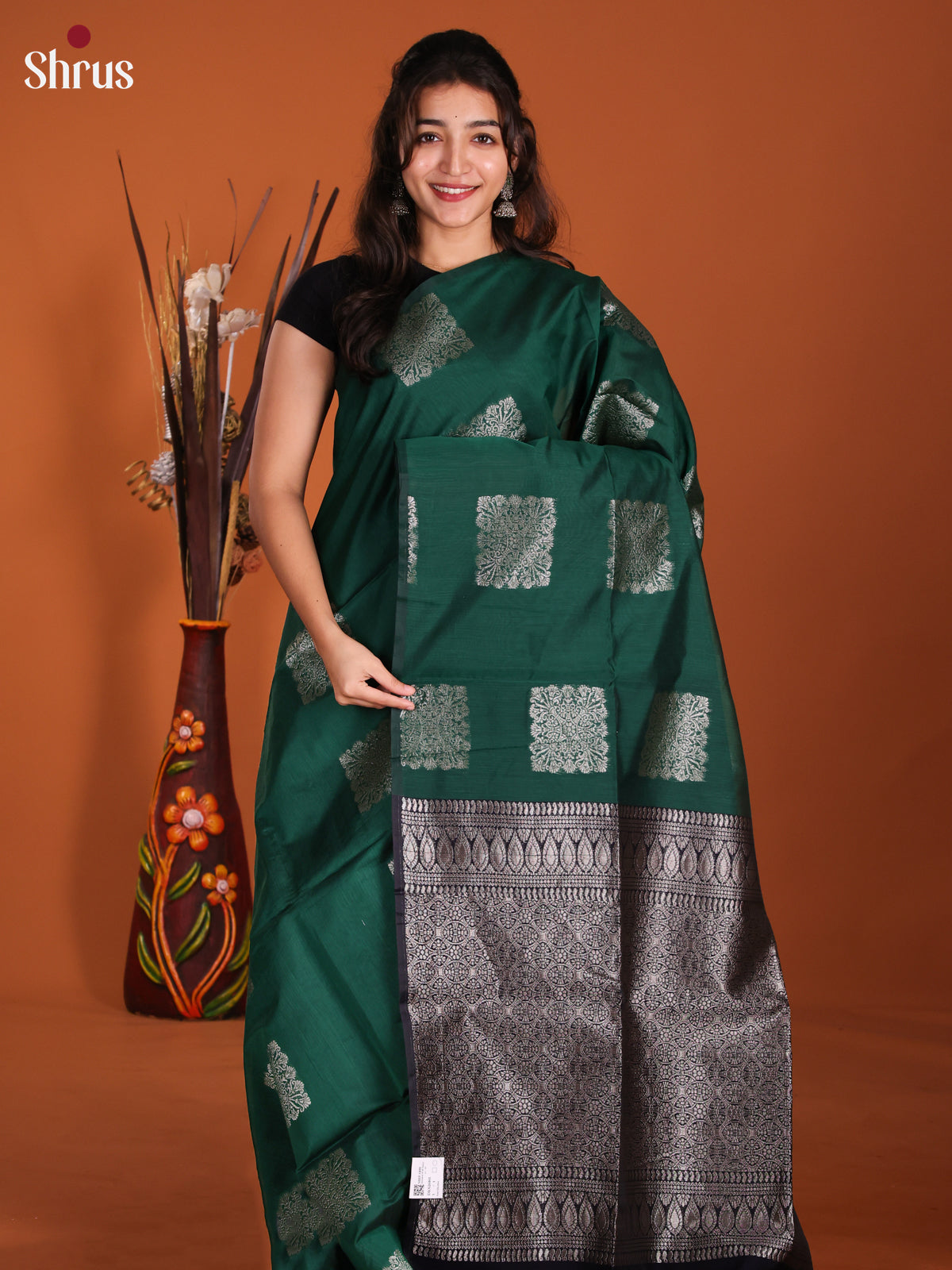 Green & Blue - Semi Silkcotton Saree -DKS26461