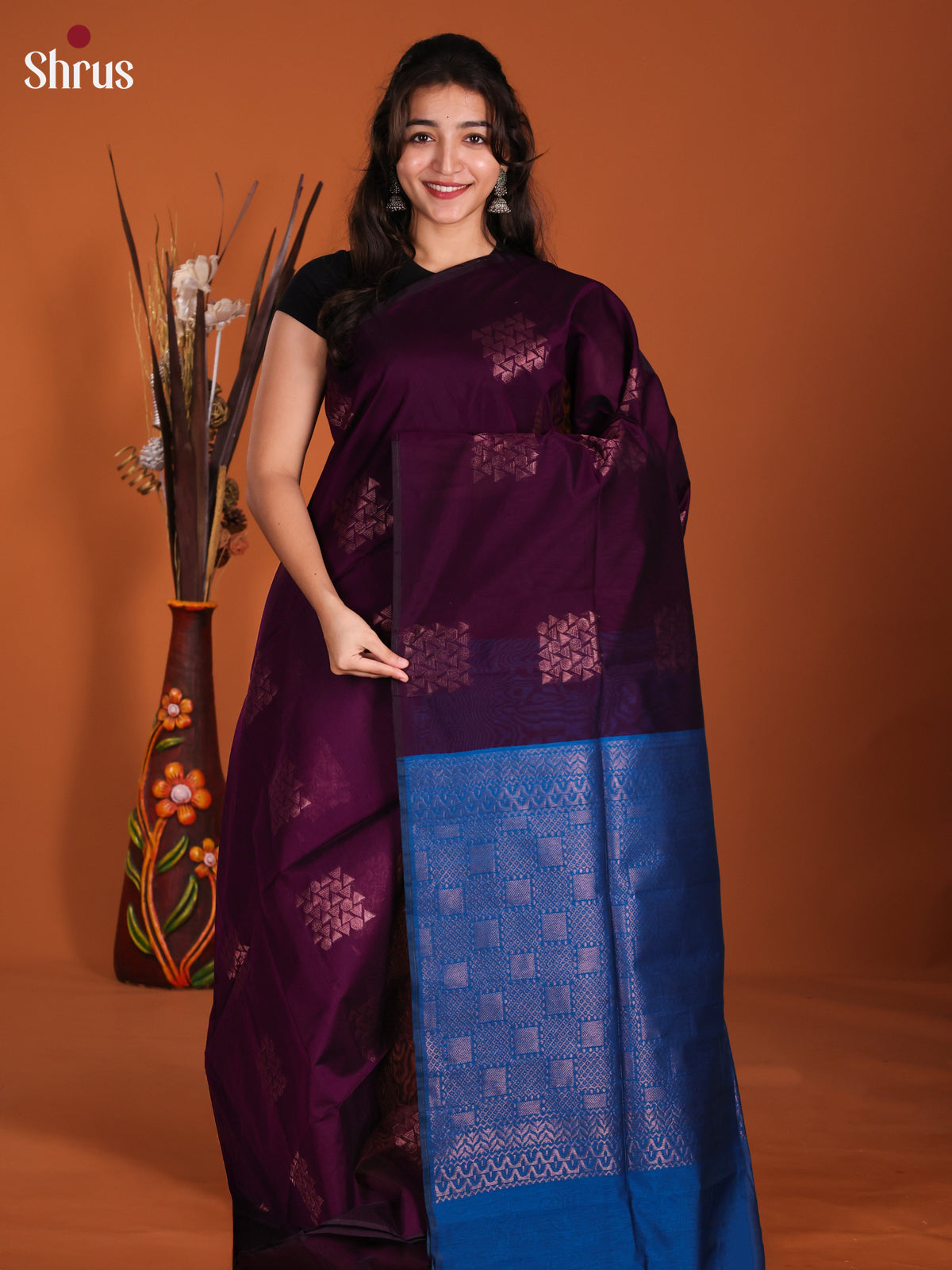 DKS26477 - Semi Silkcotton Saree - Shop on Shrus.com