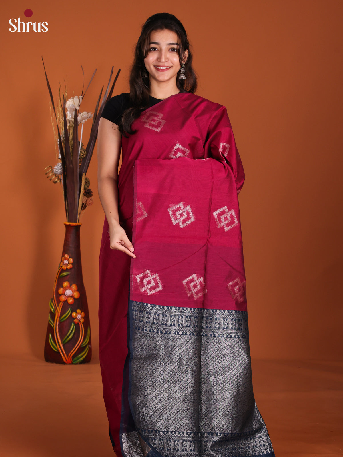 DKS26502 - Semi Silkcotton Saree - Shop on Shrus.com