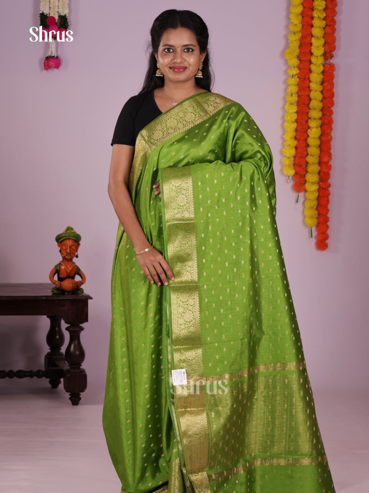 DKS27064 - Semi Rawsilk Saree - Shop on Shrus.com