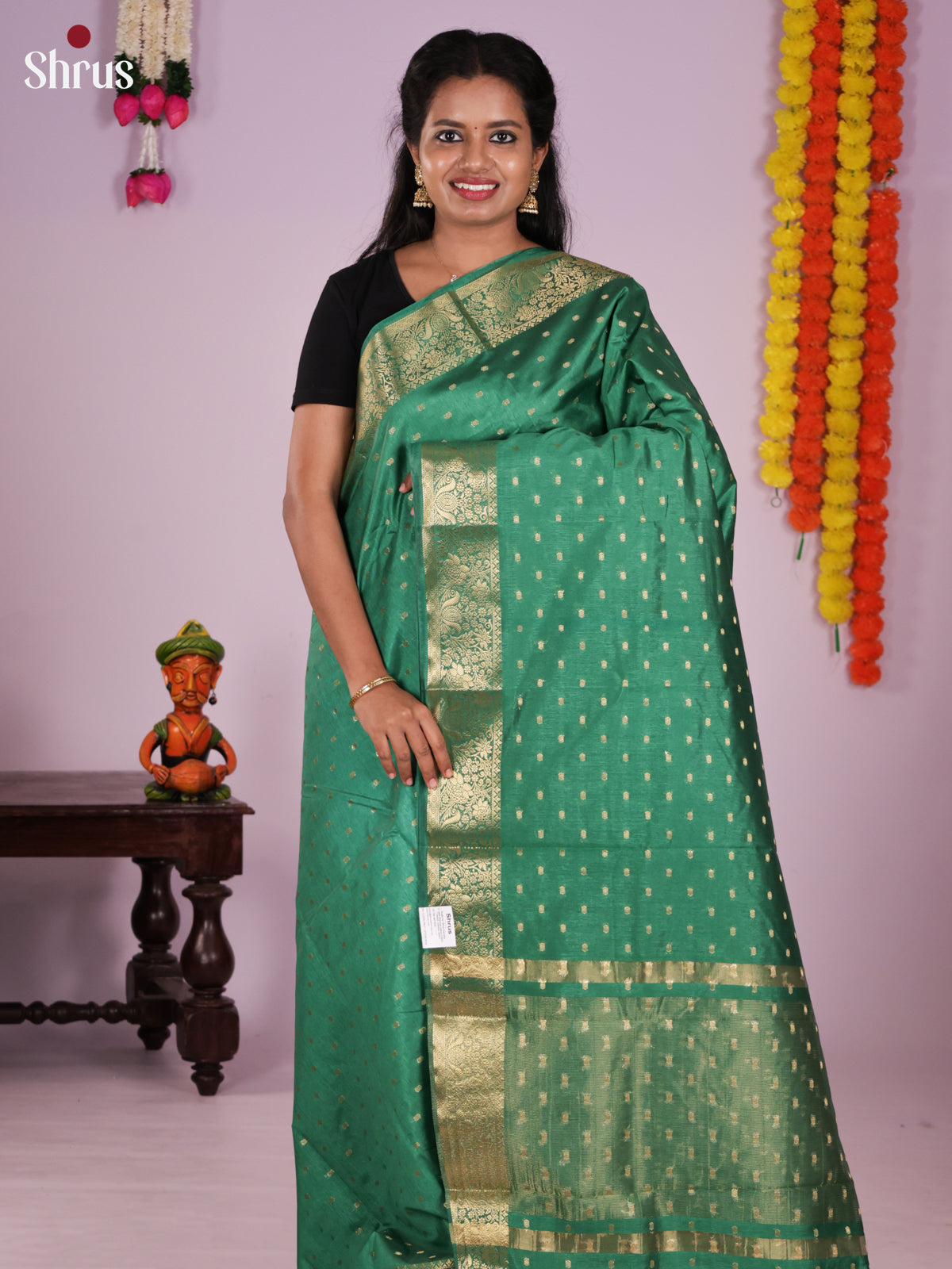 DKS27066 - Semi Rawsilk Saree - Shop on Shrus.com
