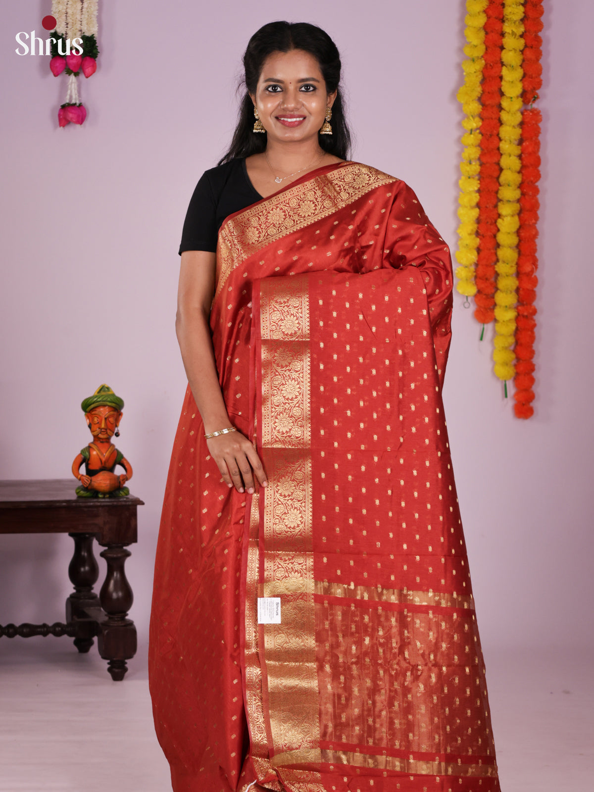 DKS27069 - Semi Rawsilk Saree - Shop on Shrus.com