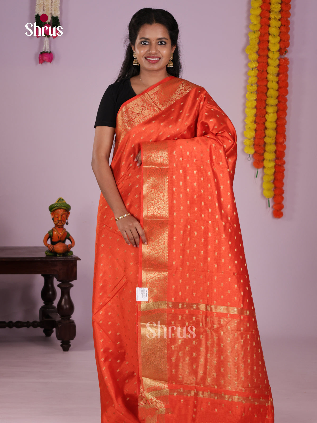 DKS27072 - Semi Rawsilk Saree - Shop on Shrus.com