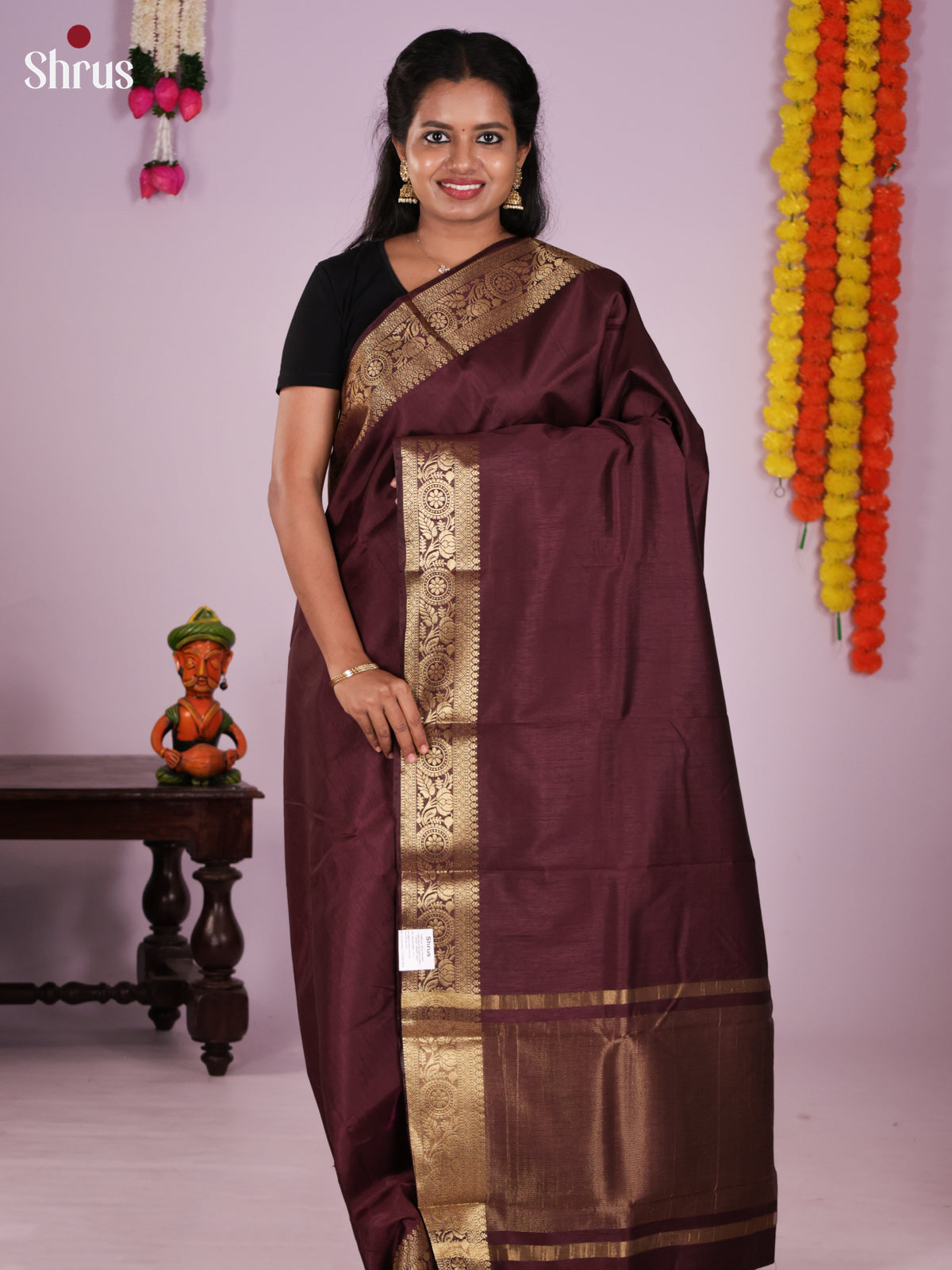 DKS27075 - Semi Rawsilk Saree - Shop on Shrus.com