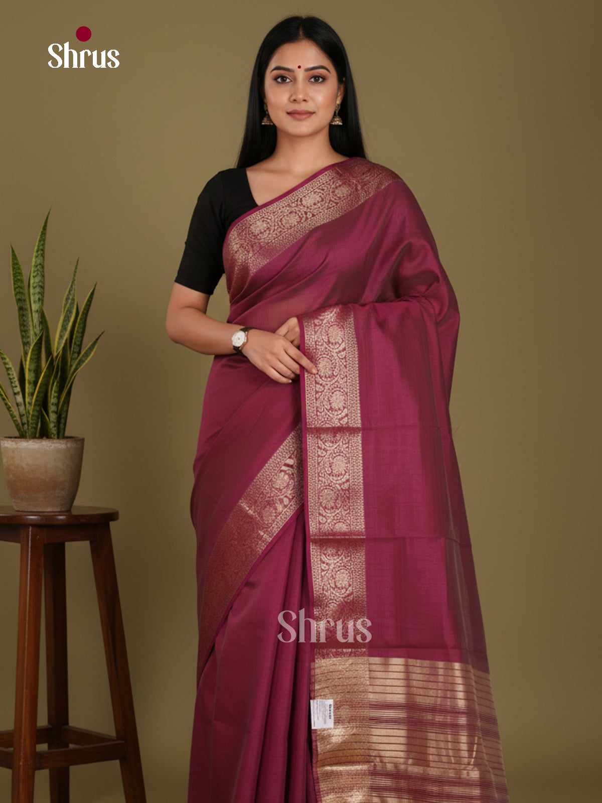 DKS27086 - Semi Rawsilk Saree - Shop on Shrus.com