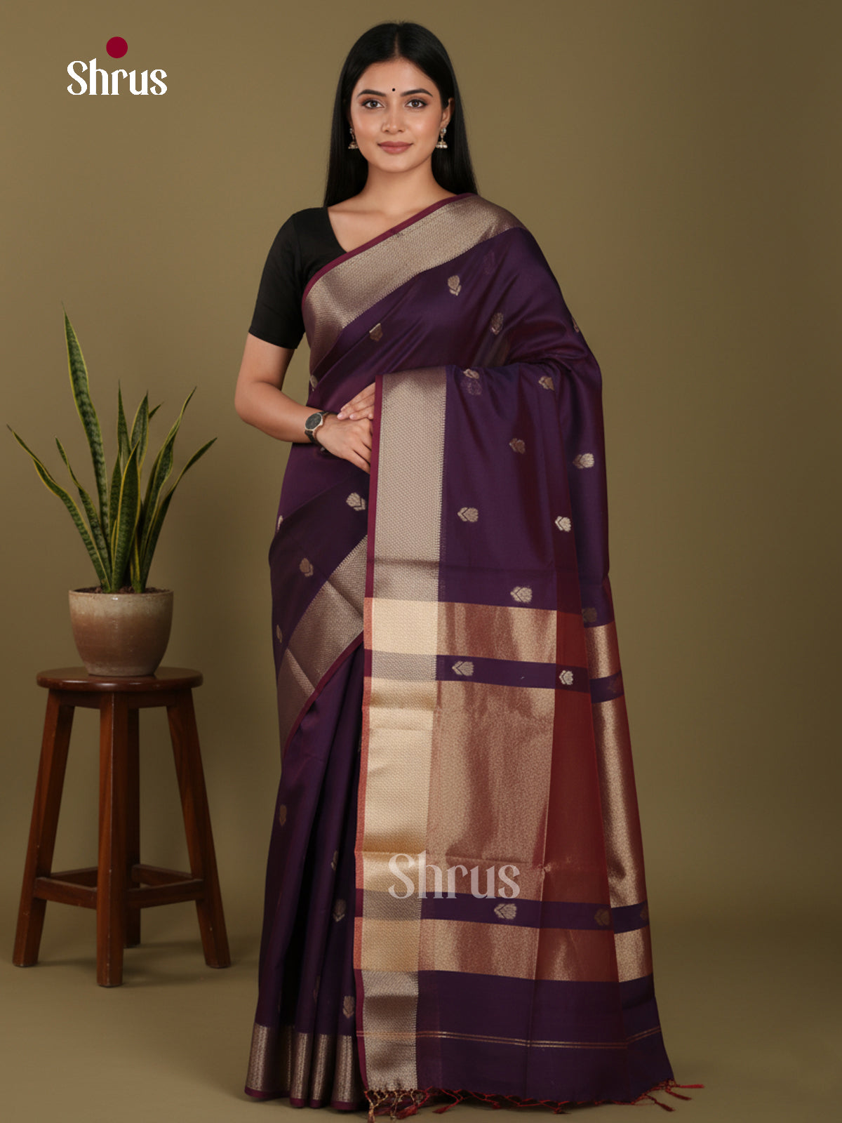 Violet & Maroon - Art Maheshwari  Saree