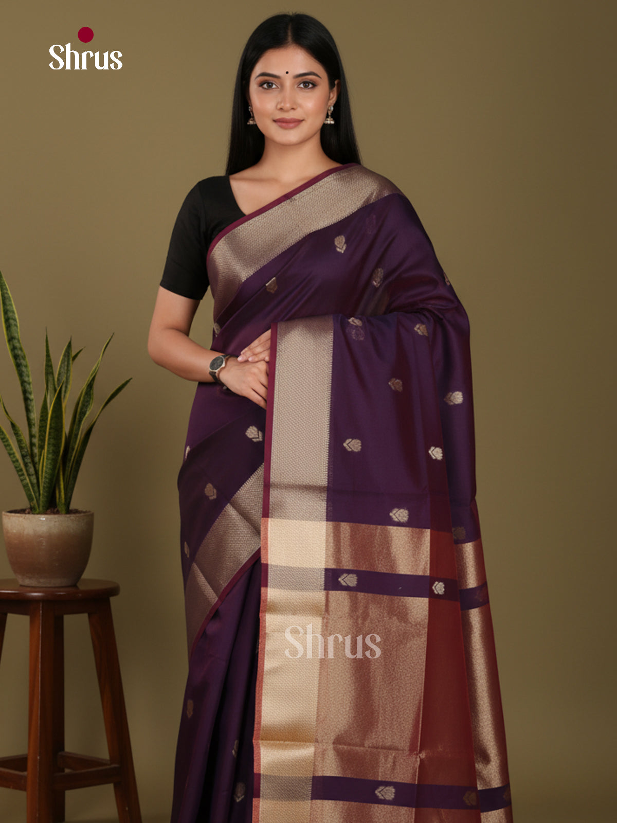 Violet & Maroon - Art Maheshwari  Saree