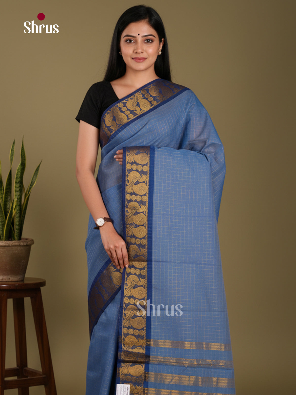 DKS28087 - Chettinad Mix Cotton-Without Blouse Saree