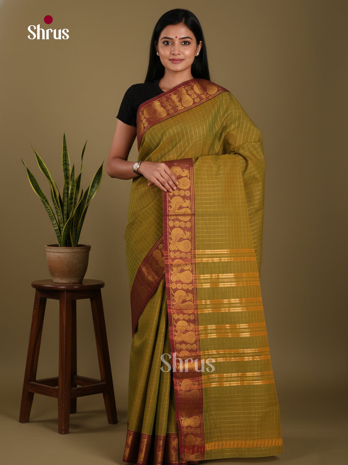 DKS28088 - Chettinad Mix Cotton-Without Blouse Saree