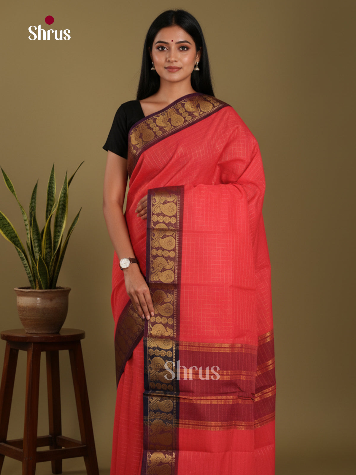 DKS28089 - Chettinad Mix Cotton-Without Blouse Saree
