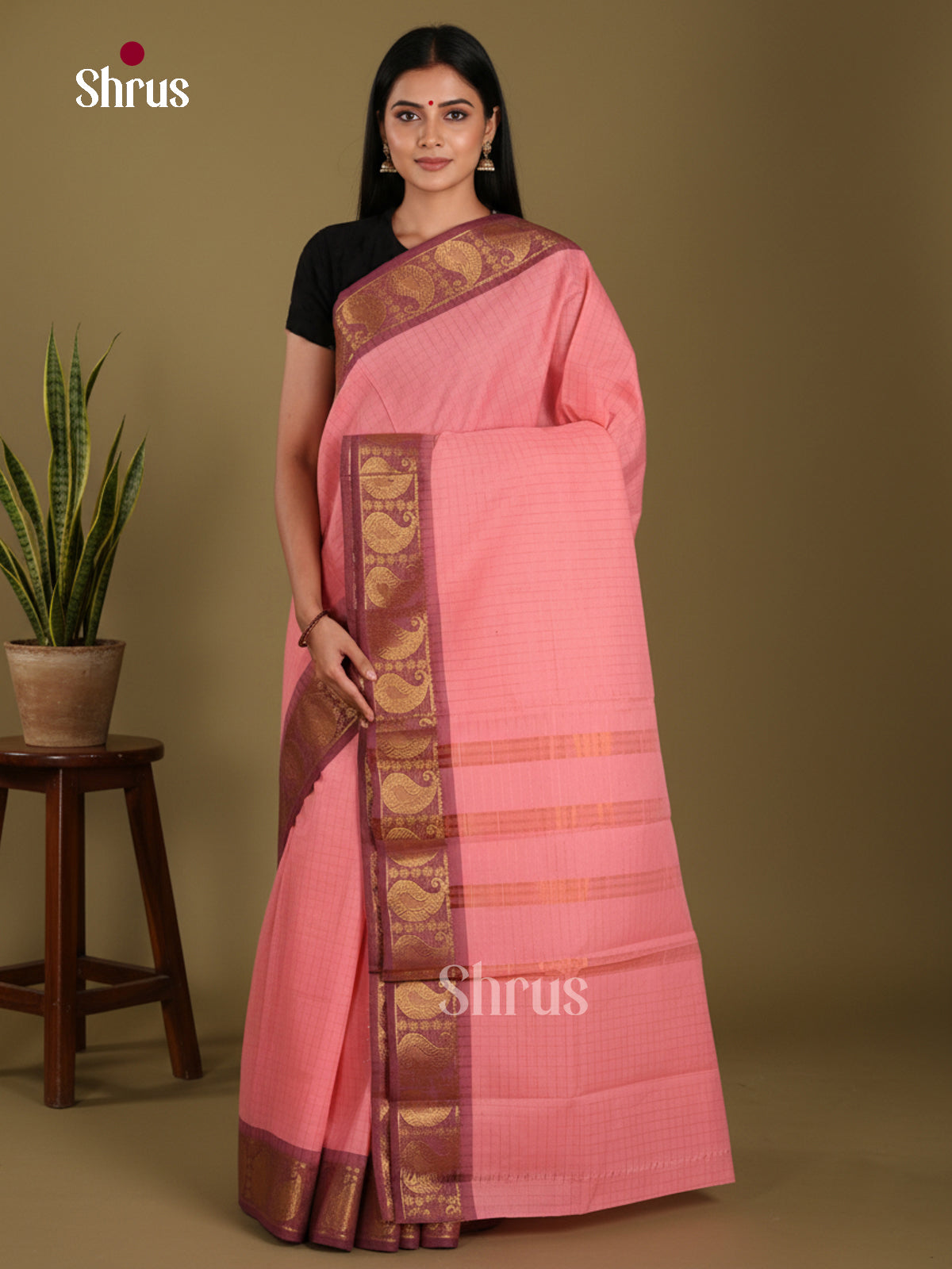 DKS28090 - Chettinad Mix Cotton-Without Blouse Saree