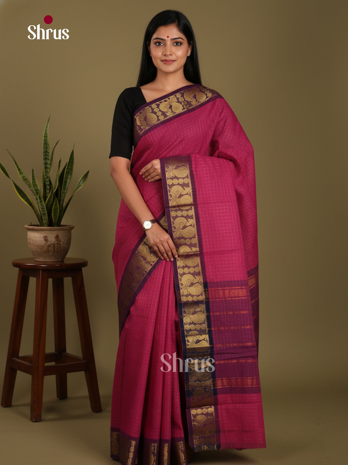 DKS28091 - Chettinad Mix Cotton-Without Blouse Saree