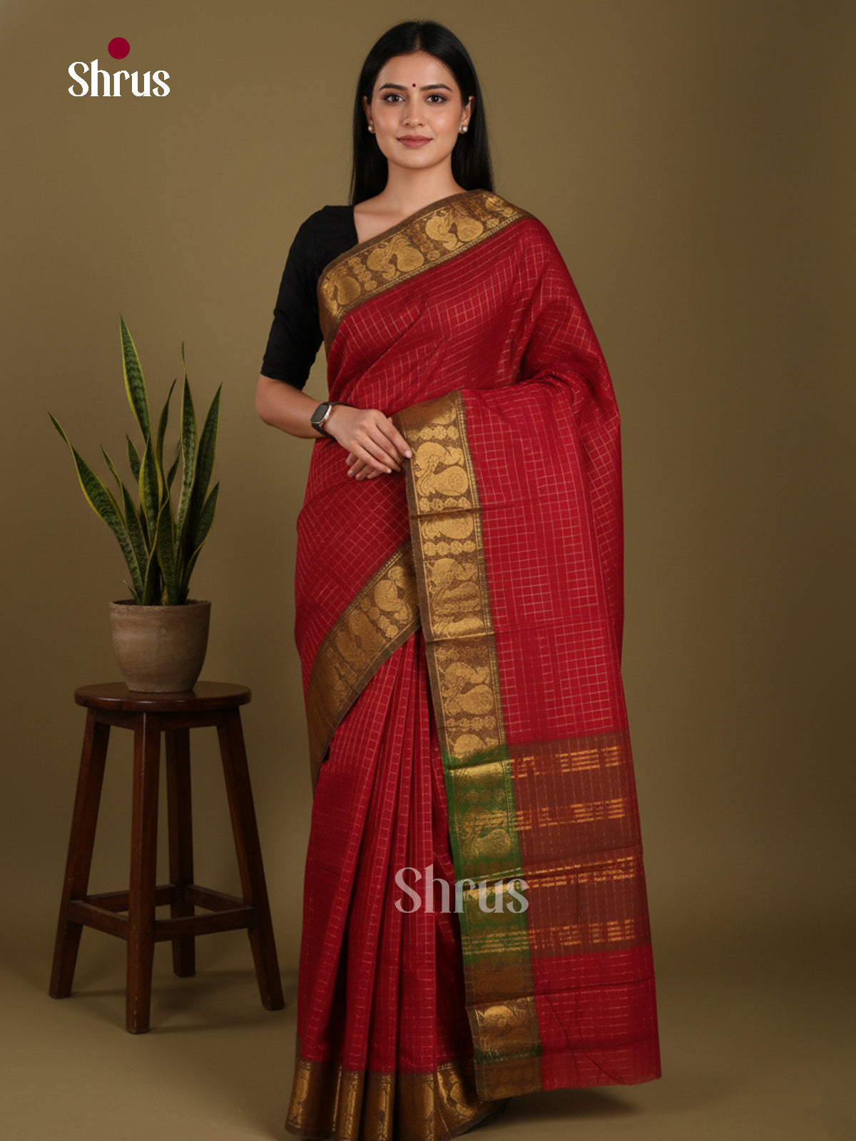 DKS28095 - Chettinad Mix Cotton-Without Blouse Saree