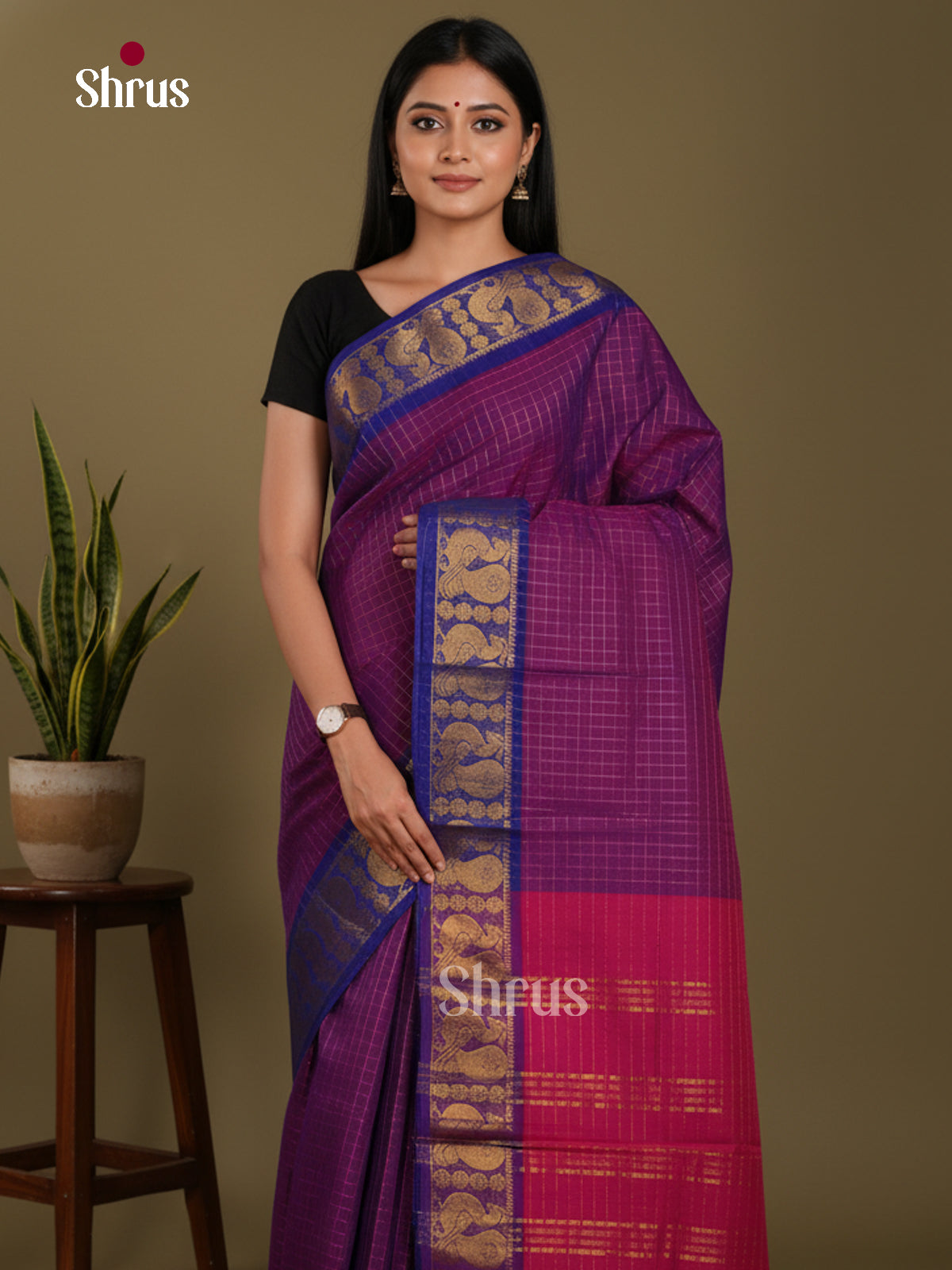 DKS28096 - Chettinad Mix Cotton-Without Blouse Saree