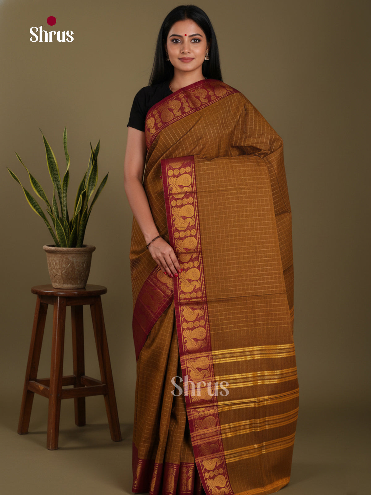 DKS28097 - Chettinad Mix Cotton-Without Blouse Saree