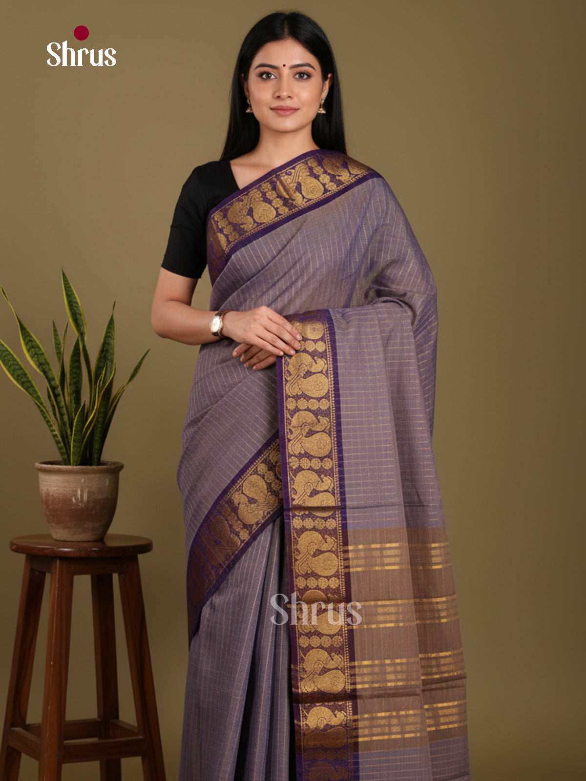 DKS28102 - Chettinad Mix Cotton-Without Blouse Saree
