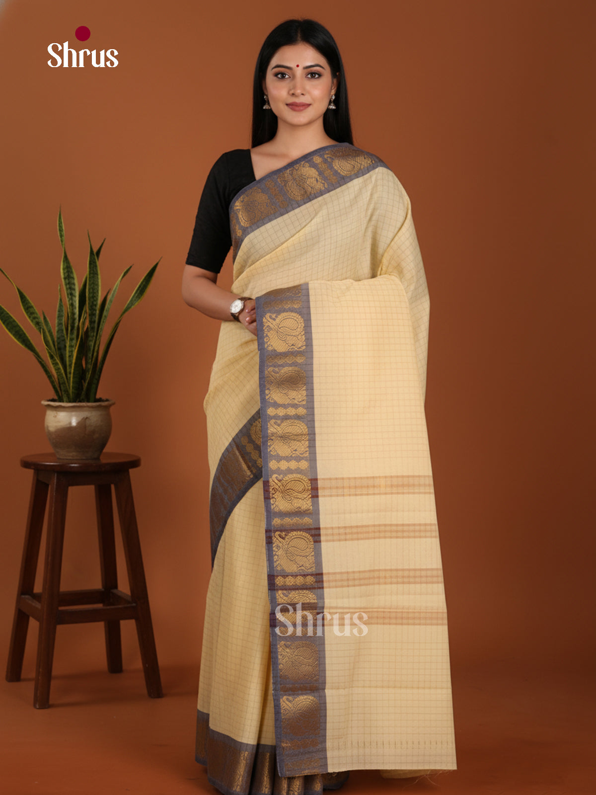 DKS28103 - Chettinad Mix Cotton-Without Blouse Saree