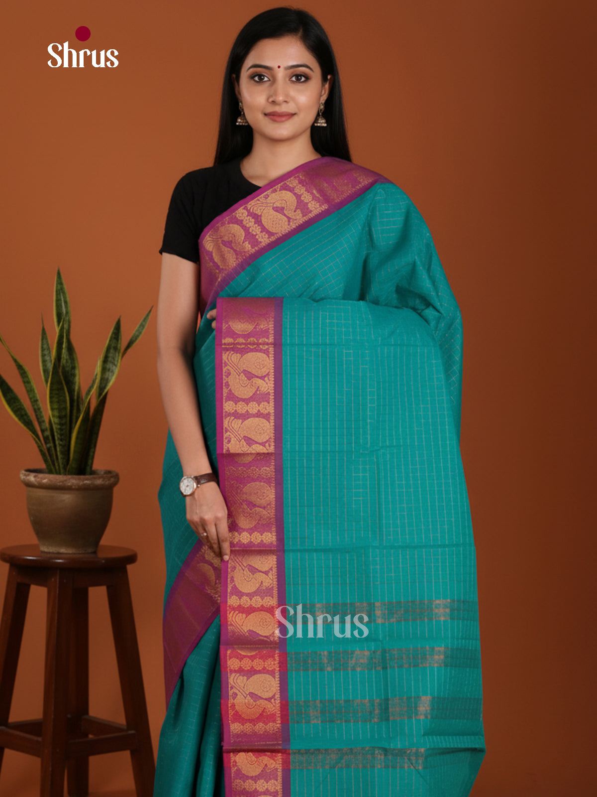 DKS28105 - Chettinad Mix Cotton-Without Blouse Saree