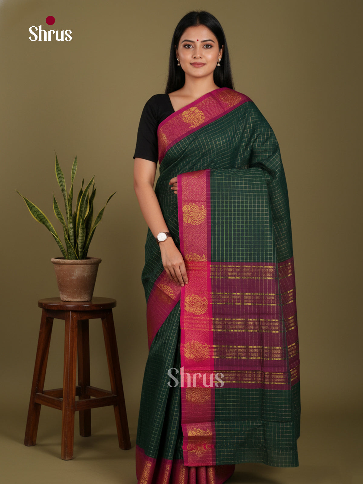 DKS28106 - Chettinad Mix Cotton-Without Blouse Saree