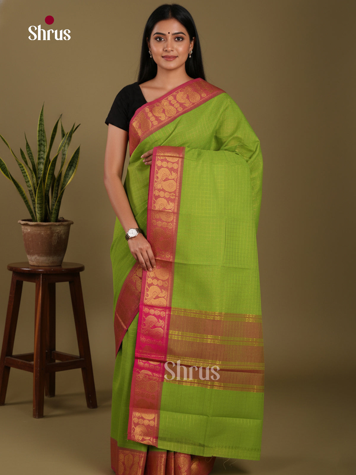 DKS28107 - Chettinad Mix Cotton-Without Blouse Saree
