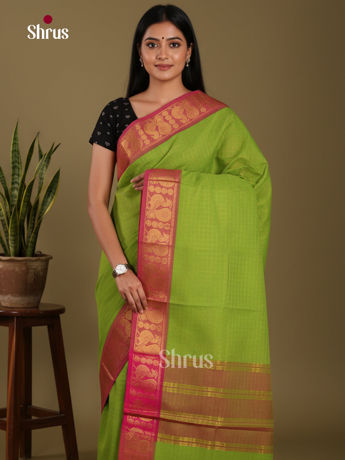 DKS28107 - Chettinad Mix Cotton-Without Blouse Saree