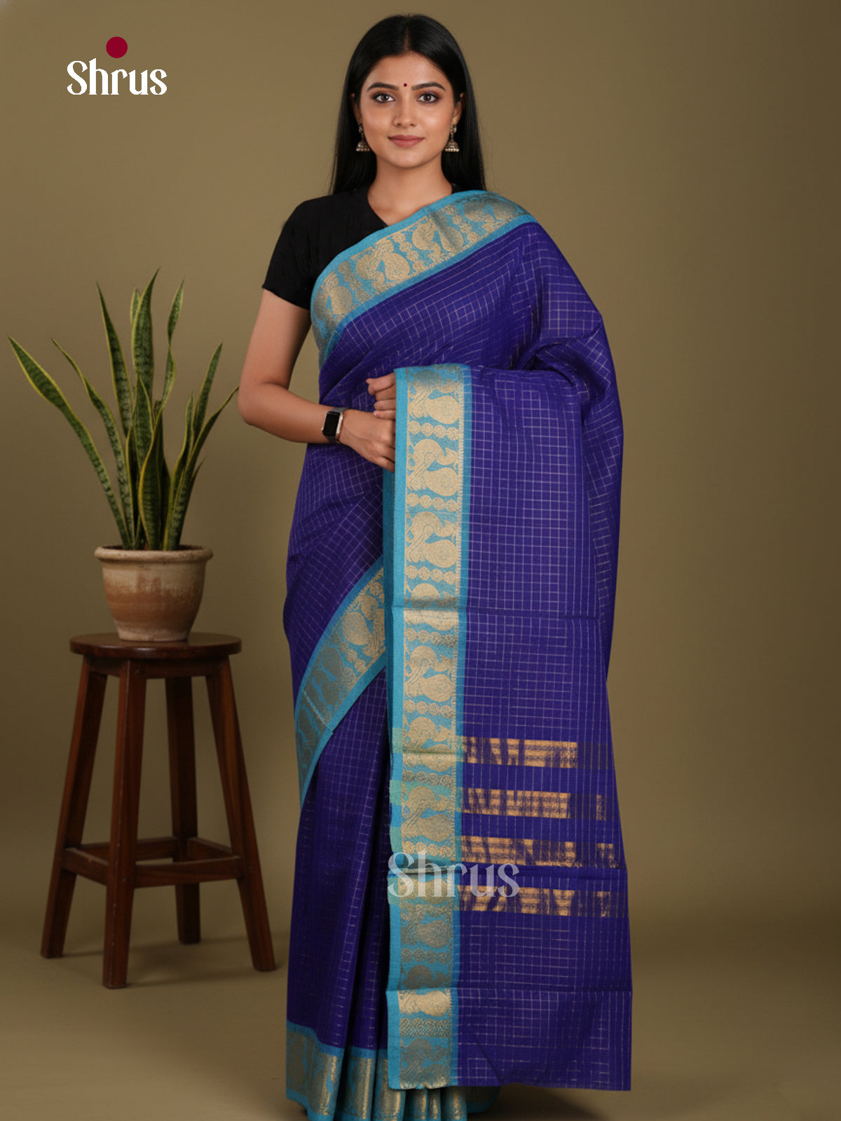 DKS28108 - Chettinad Mix Cotton-Without Blouse Saree