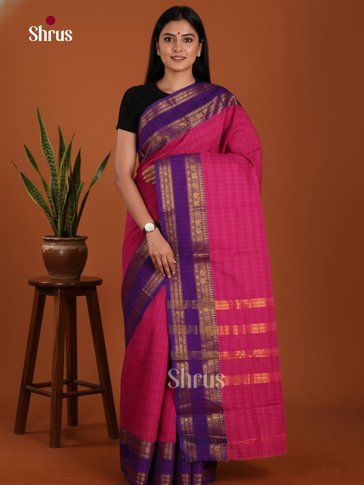 DKS28114 - Chettinad Mix Cotton-Without Blouse Saree