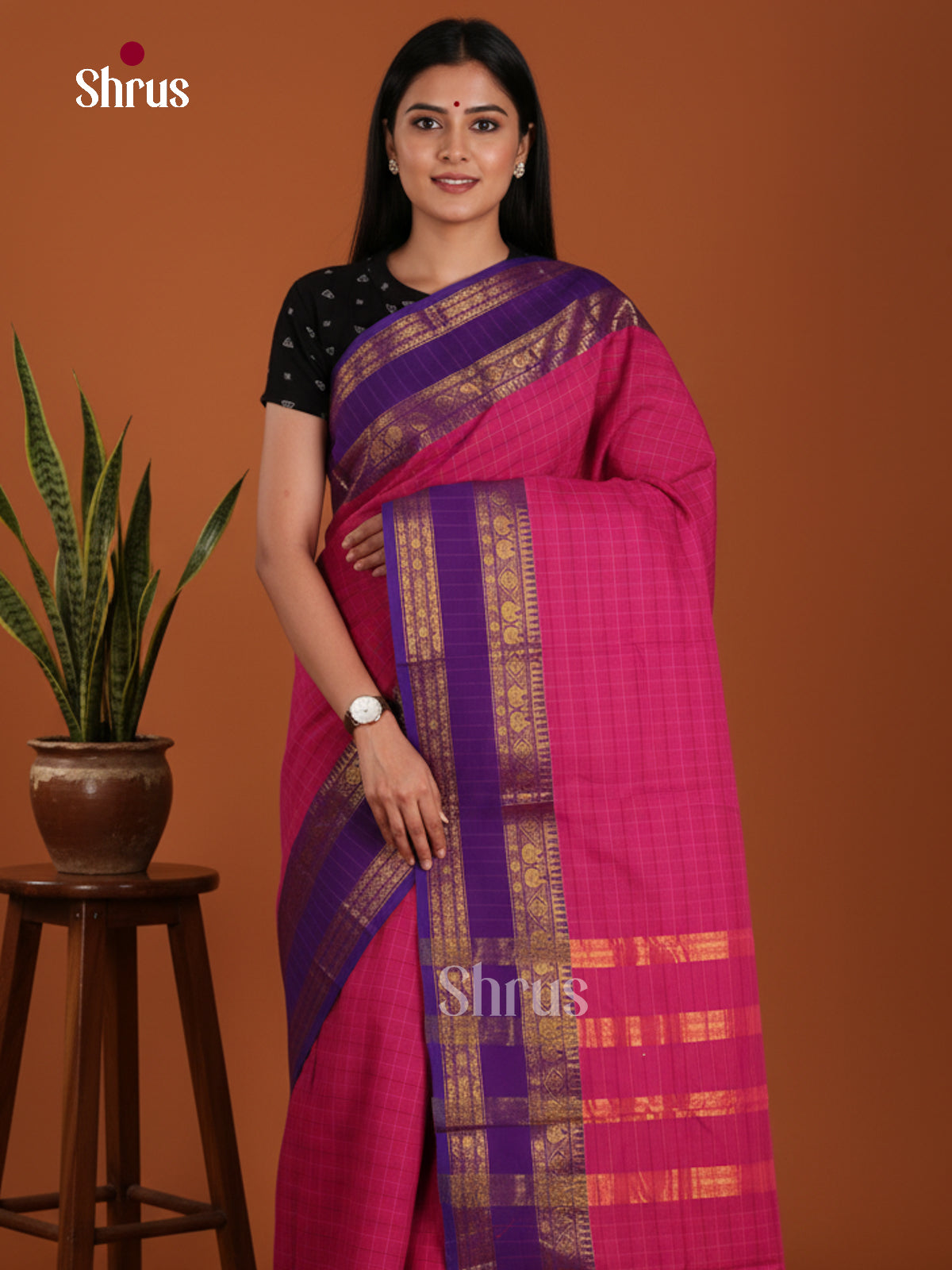 DKS28114 - Chettinad Mix Cotton-Without Blouse Saree