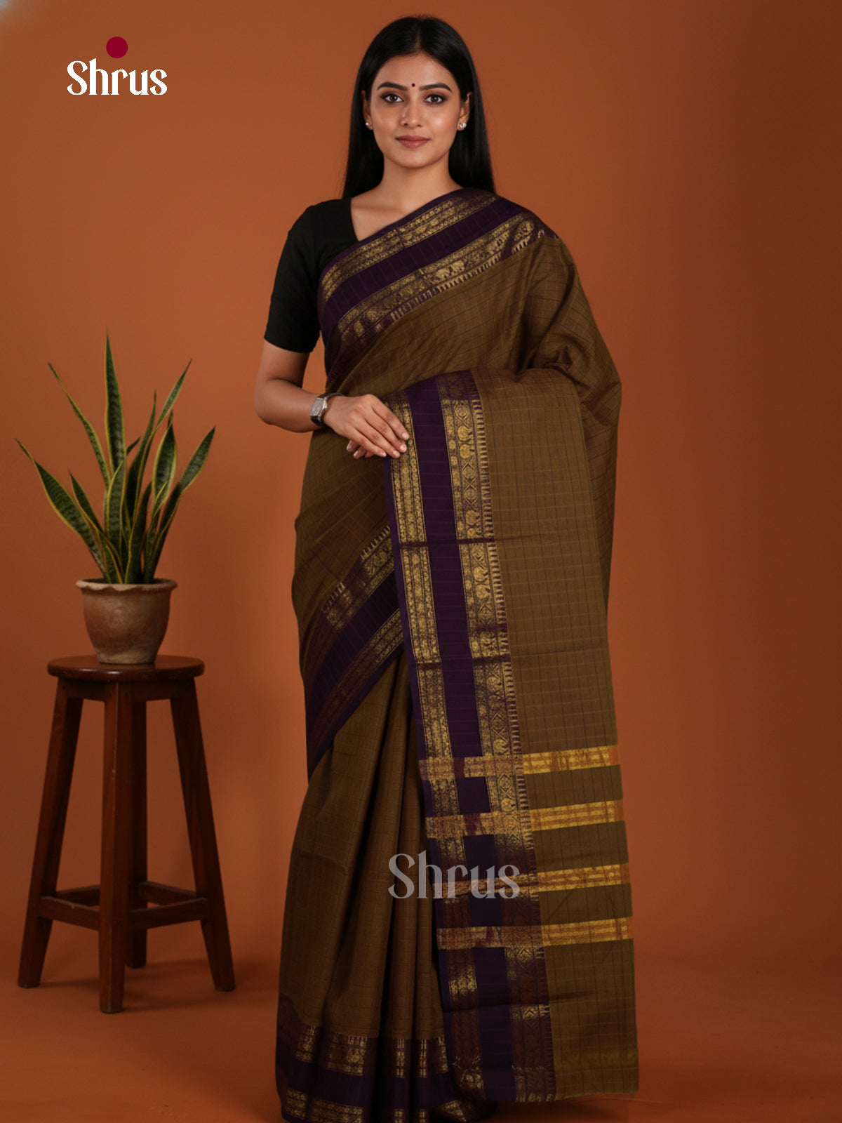 DKS28122 - Chettinad Mix Cotton-Without Blouse Saree - Shop on Shrus.com