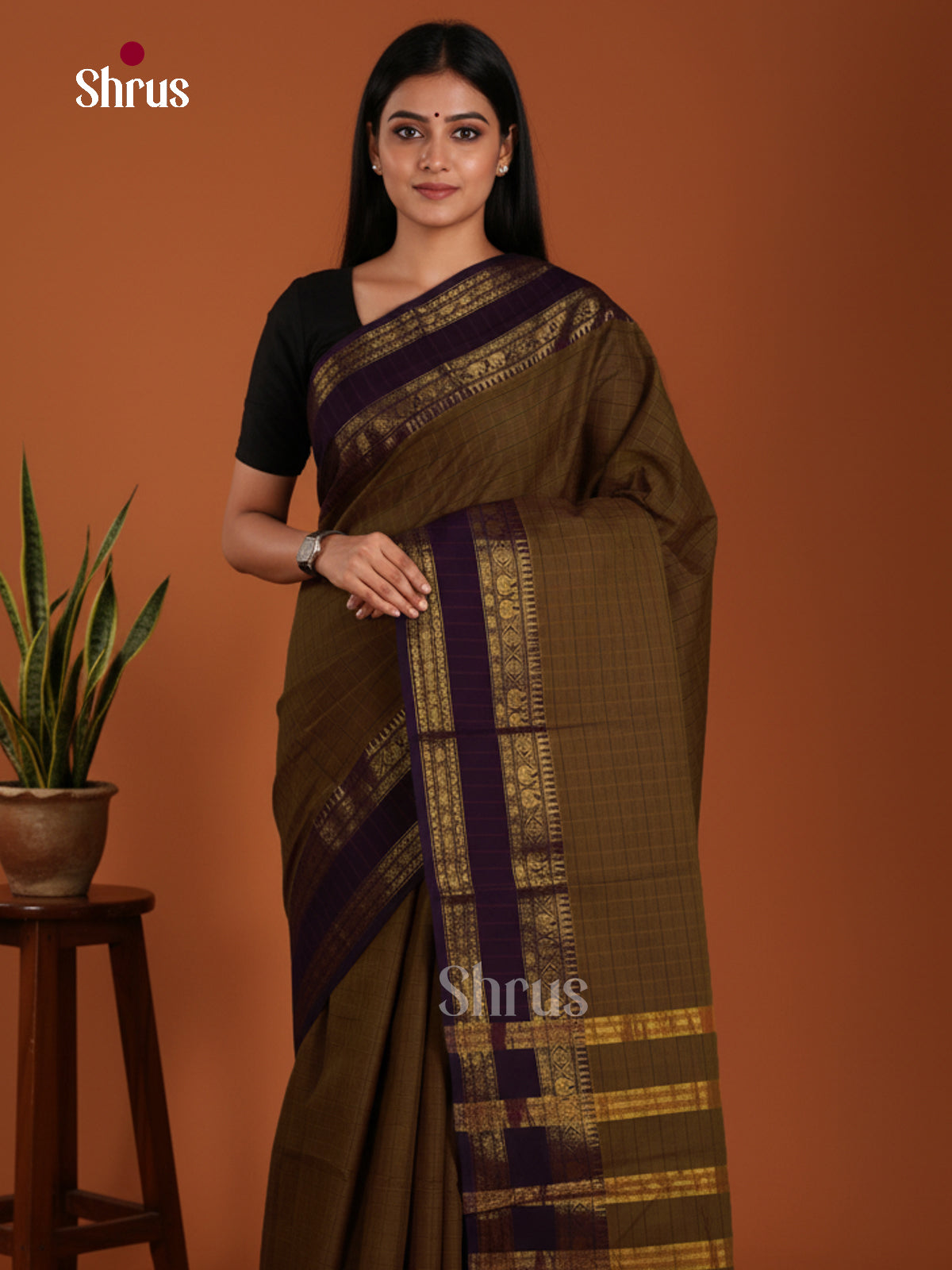 DKS28122 - Chettinad Mix Cotton-Without Blouse Saree - Shop on Shrus.com