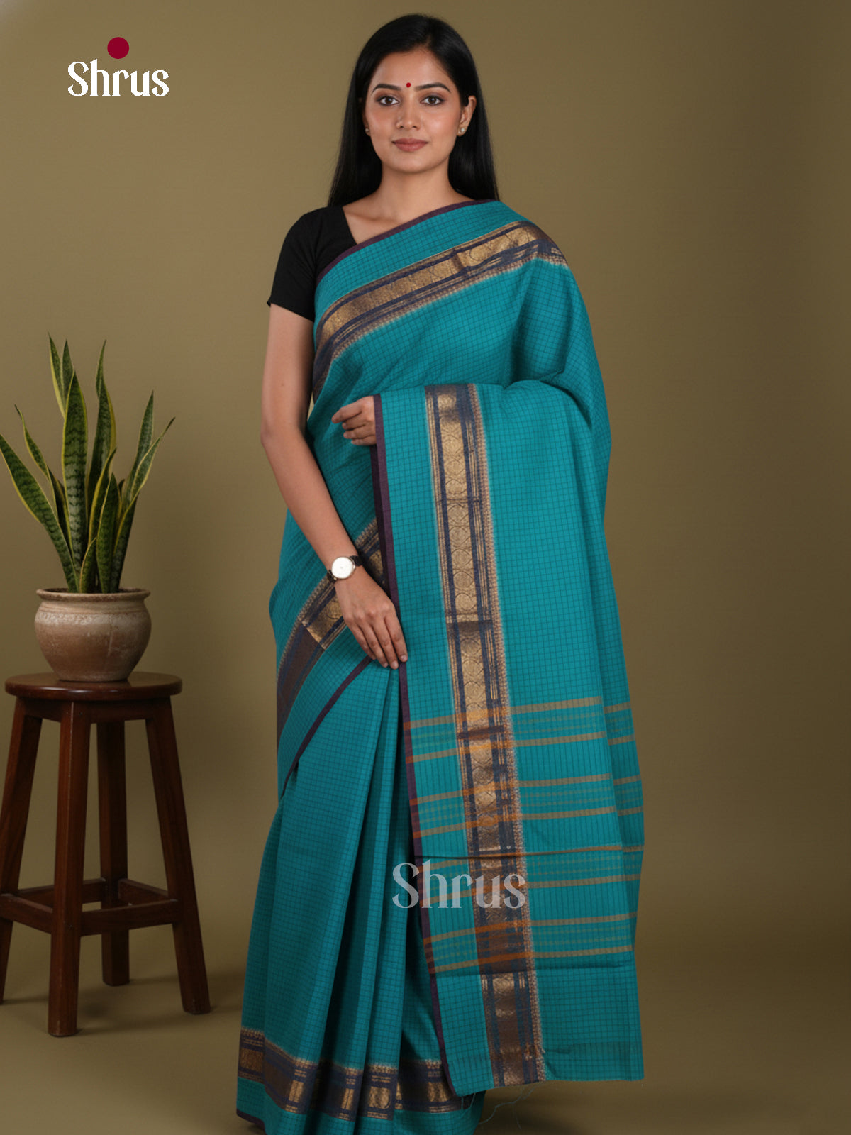 DKS28125 - Chettinad Mix Cotton-Without Blouse Saree