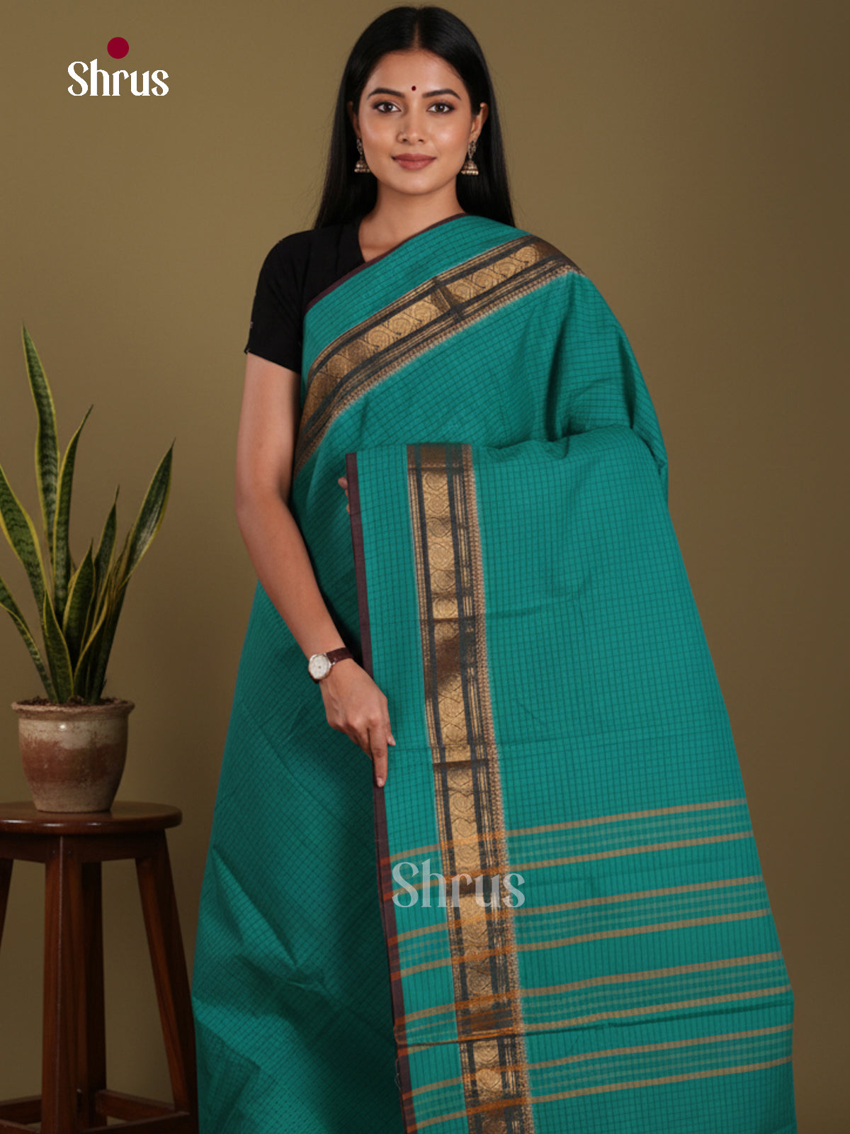 DKS28127 - Chettinad Mix Cotton-Without Blouse Saree