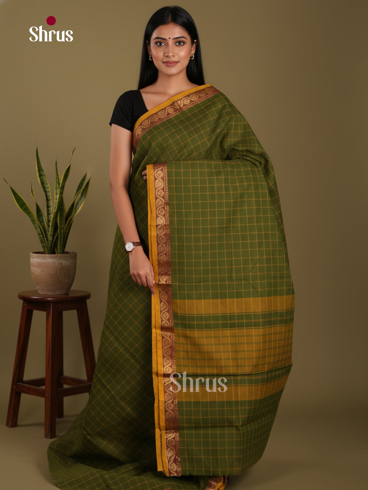 DKS28129 - Chettinad Mix Cotton-Without Blouse Saree