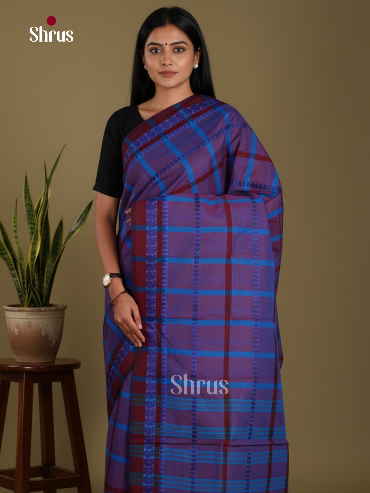 DKS28133 - Chettinad Mix Cotton-Without Blouse Saree