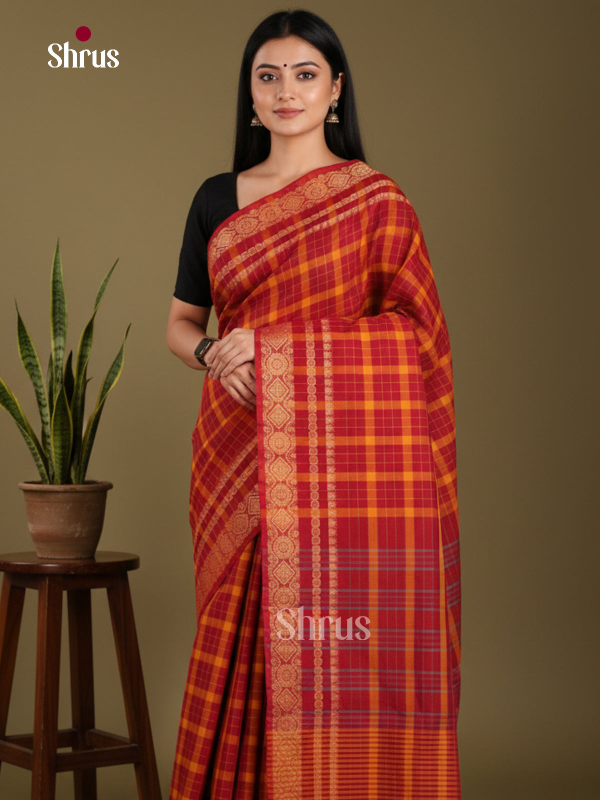DKS28135 - Chettinad Mix Cotton-Without Blouse Saree