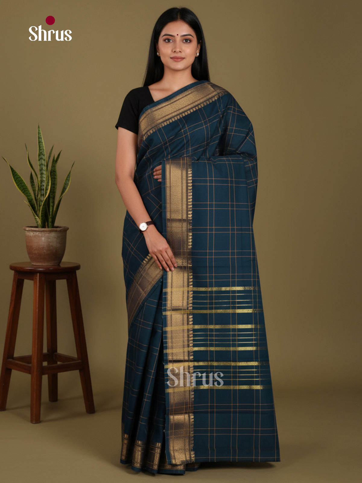 DKS28139 - Chettinad Mix Cotton-Without Blouse Saree - Shop on Shrus.com