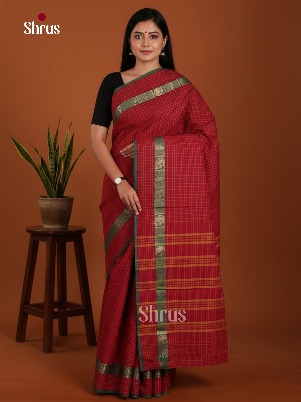 DKS28140 - Chettinad Mix Cotton-Without Blouse Saree