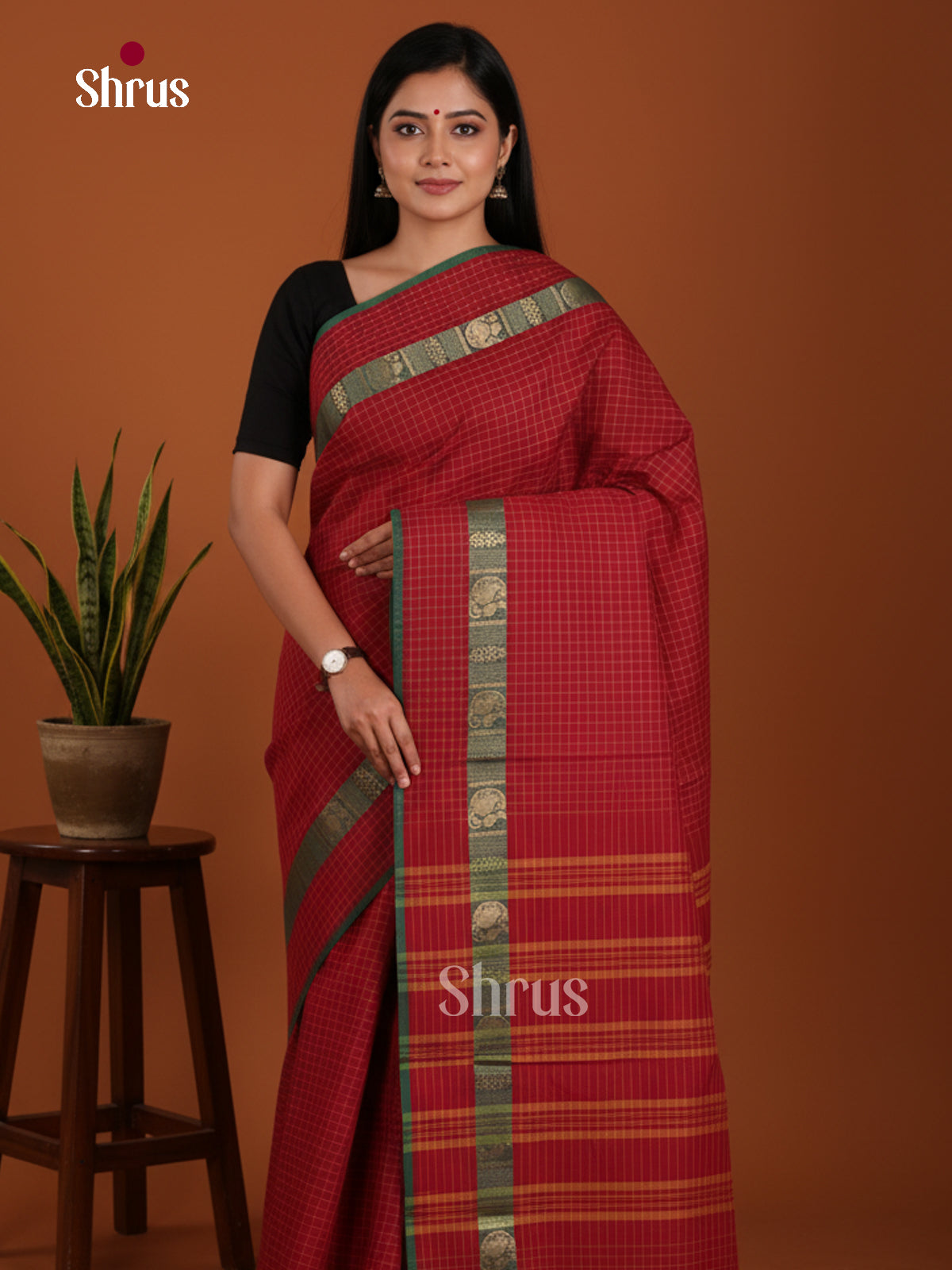 DKS28140 - Chettinad Mix Cotton-Without Blouse Saree