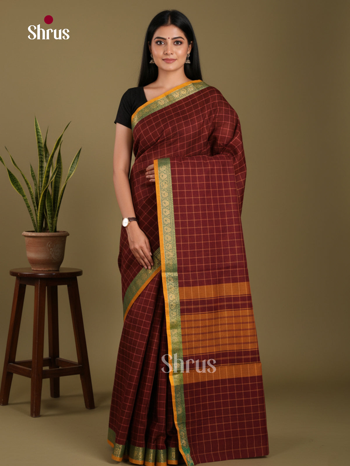 DKS28142 - Chettinad Mix Cotton-Without Blouse Saree
