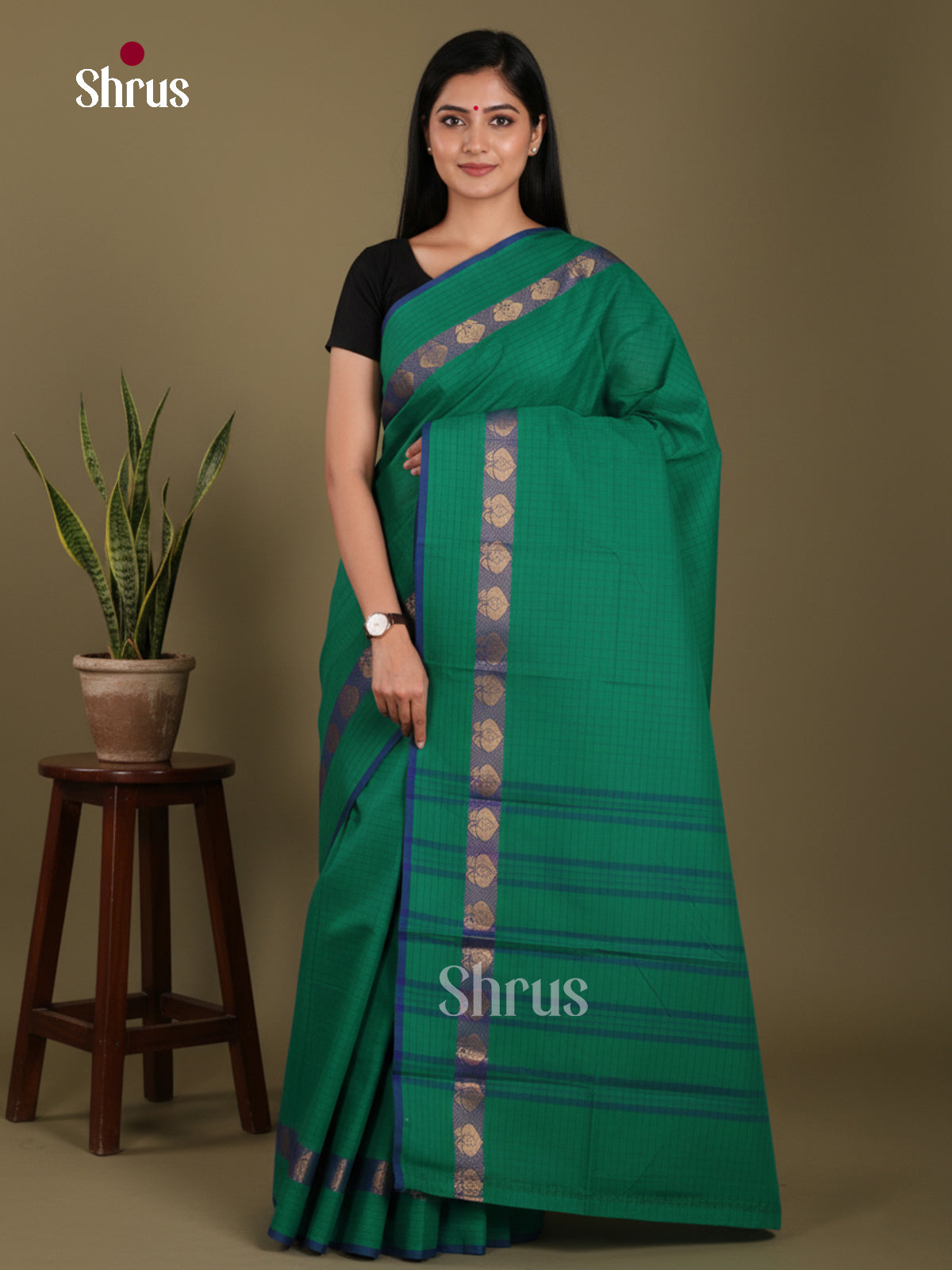 DKS28143 - Chettinad Mix Cotton-Without Blouse Saree