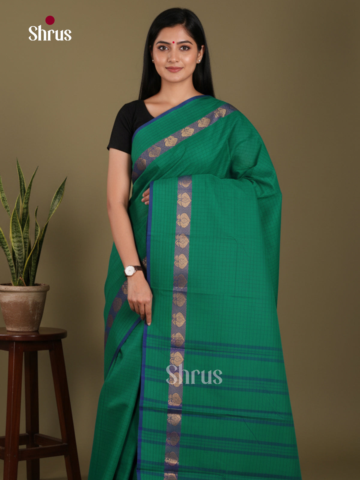 DKS28143 - Chettinad Mix Cotton-Without Blouse Saree