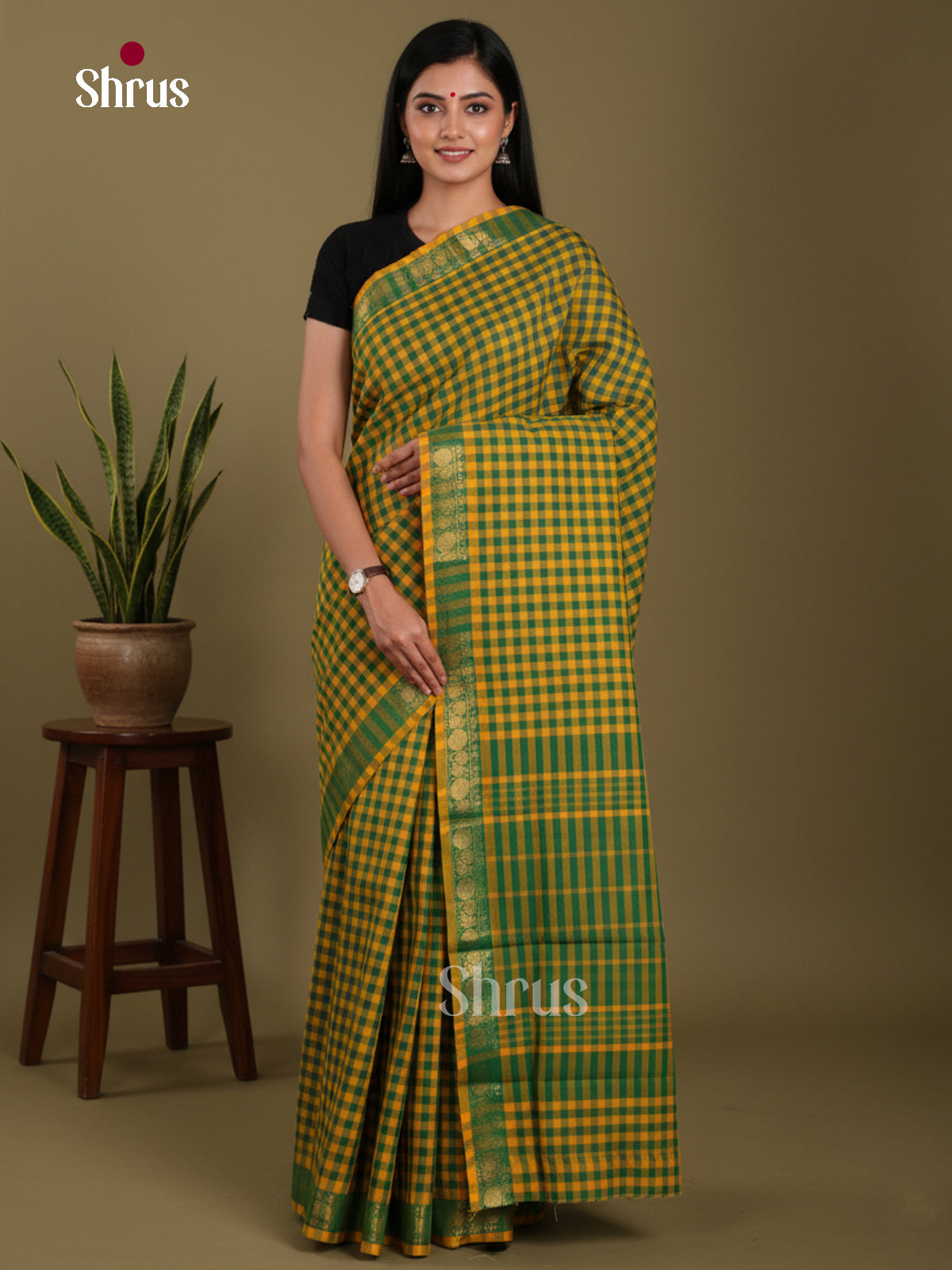 DKS28145 - Chettinad Mix Cotton-Without Blouse Saree