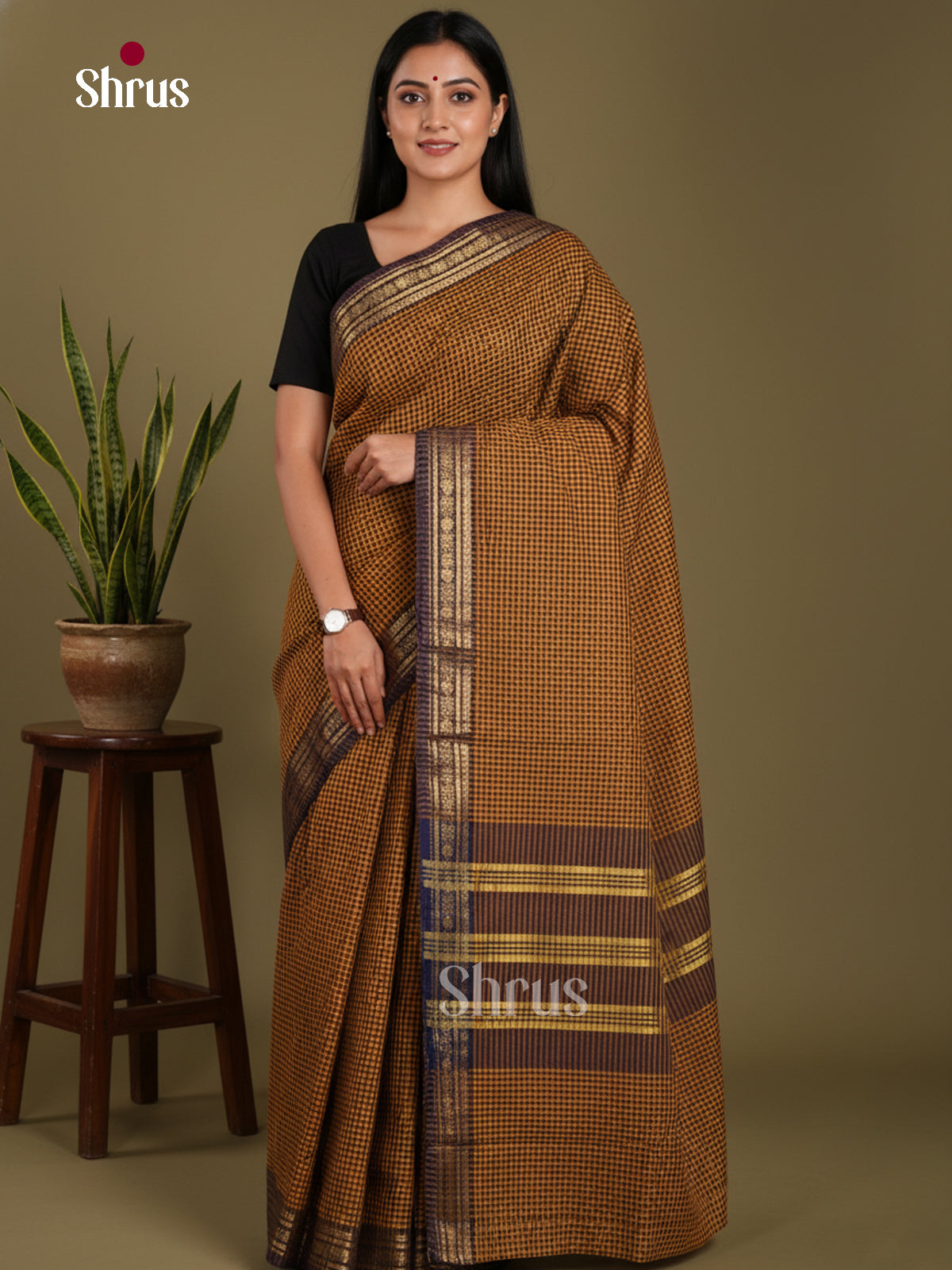 DKS28160 - Chettinad Mix Cotton-Without Blouse Saree