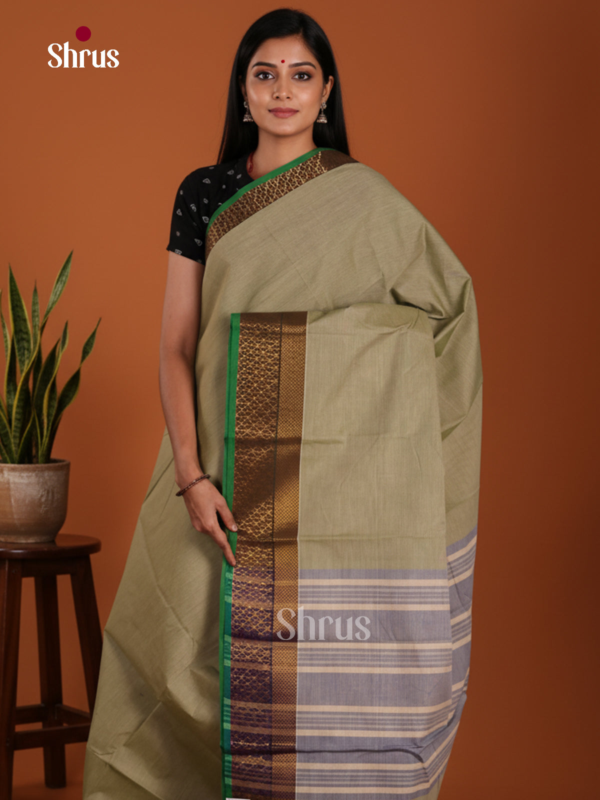 DKS28167 - Chettinad Mix Cotton-Without Blouse Saree - Shop on Shrus.com