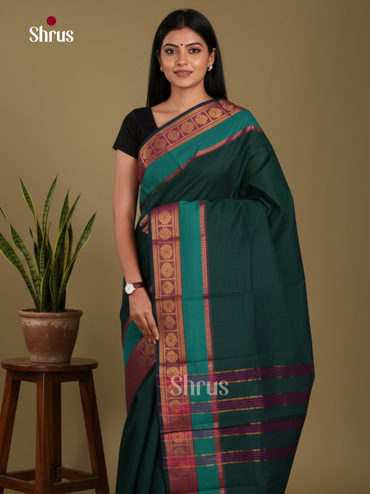 DKS28169 - Chettinad Mix Cotton-Without Blouse Saree